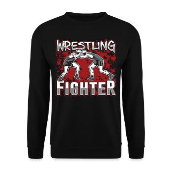Wrestling Kämpfer Ringer Ringen Ringkampf - Unisex Pullover - Schwarz - Vorne - Alina (178cm) & Michal (187cm)