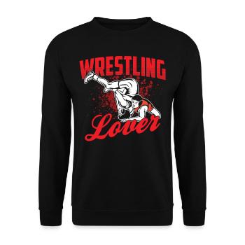Wrestling Liebhaber Ringer Ringen Ringkampf - Unisex Pullover - Schwarz - Vorne - Alina (178cm) & Michal (187cm)