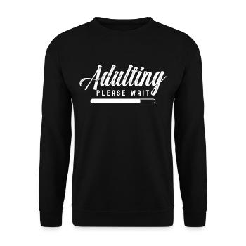 Growing up please wait birthday puberty - Unisex Sweatshirt - black - Front - Alina (178cm) & Michal (187cm)