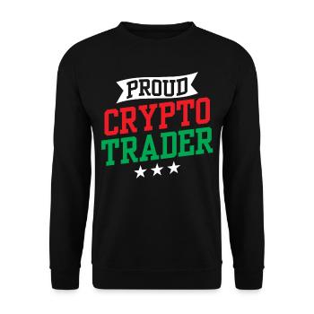 Stolzer Krypto Trader Crypto Traden Trading - Unisex Pullover - Schwarz - Vorne - Alina (178cm) & Michal (187cm)