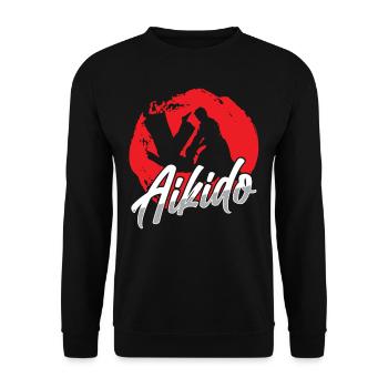 Aikido Lover Martial Arts Martial Arts Fighter - Unisex Sweatshirt - black - Front - Alina (178cm) & Michal (187cm)