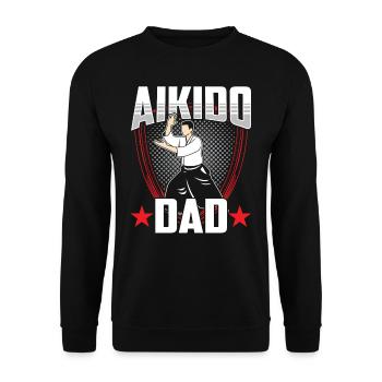 Aikido Vater Kampfsport Kampfkunst Kämpfer - Unisex Pullover - Schwarz - Vorne - Alina (178cm) & Michal (187cm)