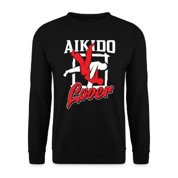 Aikido Lover Martial Arts Martial Arts Fighter - Unisex Sweatshirt - black - Front - Alina (178cm) & Michal (187cm)