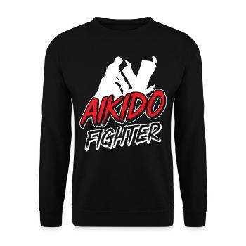 Aikido Fighter Martial Arts Martial Arts Lovers - Unisex Sweatshirt - black - Front - Alina (178cm) & Michal (187cm)