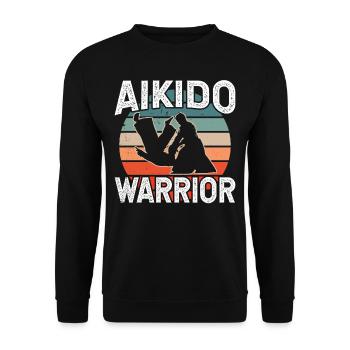 Aikido Warrior Fighter Martial Arts Martial Arts - Unisex Sweatshirt - black - Front - Alina (178cm) & Michal (187cm)