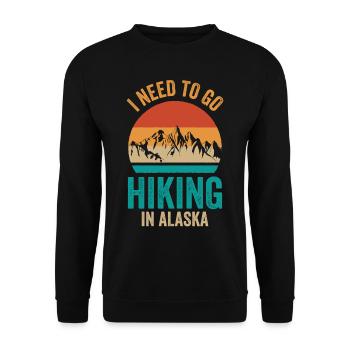 Je dois faire de la randonnée en Alaska Randonnée dans la nature - Sweat-shirt Unisexe - noir - Devant - Alina (178cm) & Michal (187cm)