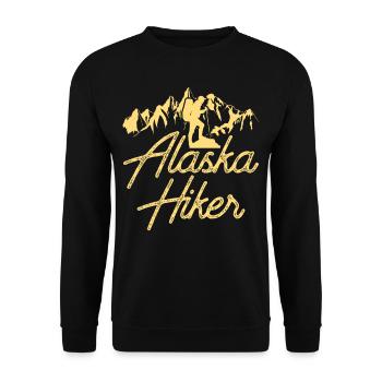 Alaska Wanderer Wandern Natur Wanderung - Unisex Pullover - Schwarz - Vorne - Alina (178cm) & Michal (187cm)