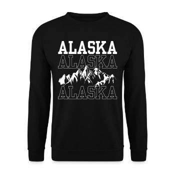 Alaska Wanderung Wandern Natur Wanderer - Unisex Pullover - Schwarz - Vorne - Alina (178cm) & Michal (187cm)
