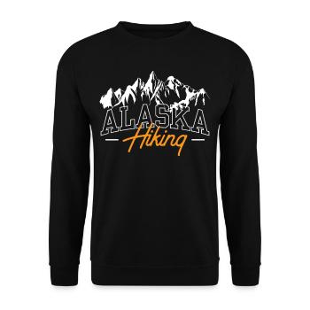Alaska Wandern Natur Wanderung Wanderer - Unisex Pullover - Schwarz - Vorne - Alina (178cm) & Michal (187cm)