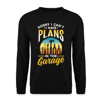 Je ne peux pas avoir de plans dans le passe-temps du garage - Sweat-shirt Unisexe - noir - Devant - Alina (178cm) & Michal (187cm)