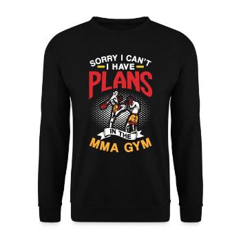 Je ne peux pas avoir de plans au Mma Gym Désolé - Sweat-shirt Unisexe - noir - Devant - Alina (178cm) & Michal (187cm)