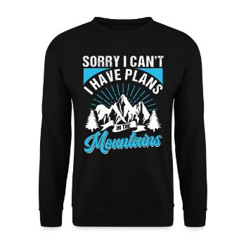 Je ne peux malheureusement pas avoir de projets en montagne - Sweat-shirt Unisexe - noir - Devant - Alina (178cm) & Michal (187cm)