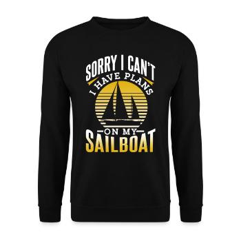 J’ai des plans sur mon voilier Désolé hobby - Sweat-shirt Unisexe - noir - Devant - Alina (178cm) & Michal (187cm)