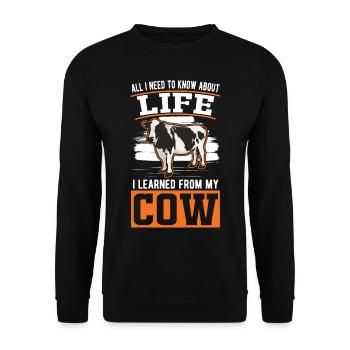 cow cattle breeder farmer cows - Unisex Sweatshirt - black - Front - Alina (178cm) & Michal (187cm)
