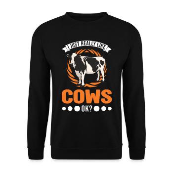 J’aime vraiment Cows Rinderzüchter Kuh - Sweat-shirt Unisexe - noir - Devant - Alina (178cm) & Michal (187cm)