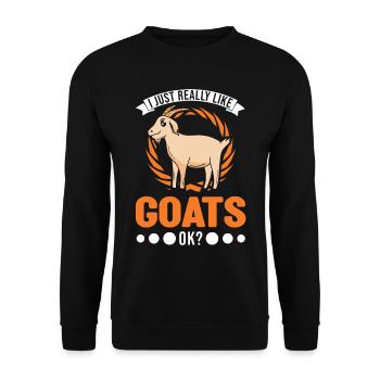J’aime vraiment Goats Goat Host Goat - Sweat-shirt Unisexe - noir - Devant - Alina (178cm) & Michal (187cm)