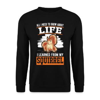 Cadeau Écureuil Gris Écureuil - Sweat-shirt Unisexe - noir - Devant - Alina (178cm) & Michal (187cm)