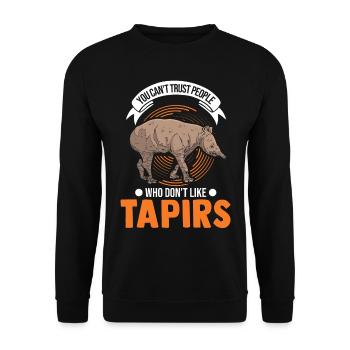 Tapir Flachlandtapir Tapirdae Tapir - Unisex Pullover - Schwarz - Vorne - Alina (178cm) & Michal (187cm)