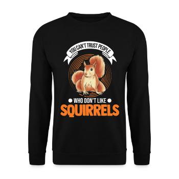Cadeau Écureuil Gris Écureuil - Sweat-shirt Unisexe - noir - Devant - Alina (178cm) & Michal (187cm)
