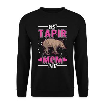 Best Tapir Mom Ever - Unisex Pullover - Schwarz - Vorne - Alina (178cm) & Michal (187cm)