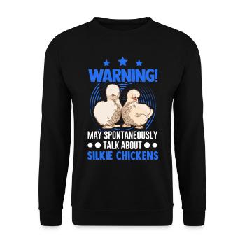 Warning Silkie Chicken Silkie Chicken - Unisex Sweatshirt - black - Front - Alina (178cm) & Michal (187cm)