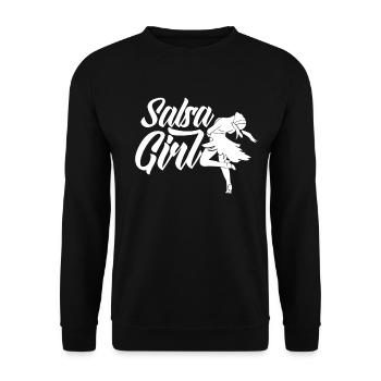 Salsa Mädchen Tanz Tanzen Tänzer Hobby - Unisex Pullover - Schwarz - Vorne - Alina (178cm) & Michal (187cm)
