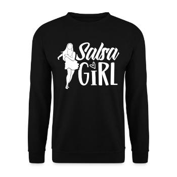 Salsa Mädchen Tanz Tänzer Tanzen Hobby - Unisex Pullover - Schwarz - Vorne - Alina (178cm) & Michal (187cm)