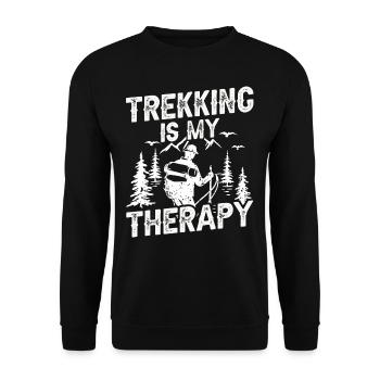 Le trekking est ma thérapie La randonnée - Sweat-shirt Unisexe - noir - Devant - Alina (178cm) & Michal (187cm)