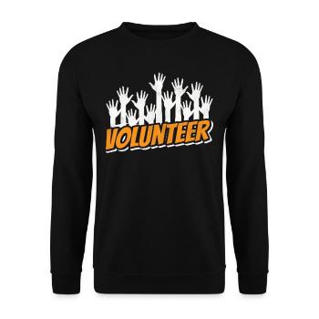 Voluntary volunteering Volunteer - Unisex Sweatshirt - black - Front - Alina (178cm) & Michal (187cm)