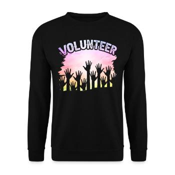 Voluntary volunteering Volunteer - Unisex Sweatshirt - black - Front - Alina (178cm) & Michal (187cm)