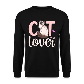 Cat Lovers Cat Cute Cats Pet - Unisex Sweatshirt - black - Front - Alina (178cm) & Michal (187cm)