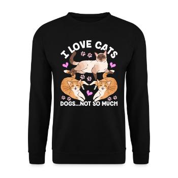 Ich Liebe Katzen Die Hunde Nicht So Sehr Katze Süß - Unisex Pullover - Schwarz - Vorne - Alina (178cm) & Michal (187cm)