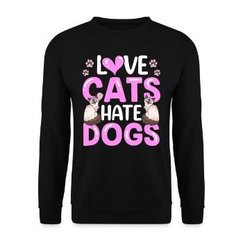 Dear Cats Hate Dogs Cat Lover Pet - Unisex Sweatshirt - black - Front - Alina (178cm) & Michal (187cm)