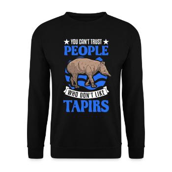 Tapir Flachlandtapir Tapirdae Tapir - Unisex Pullover - Schwarz - Vorne - Alina (178cm) & Michal (187cm)