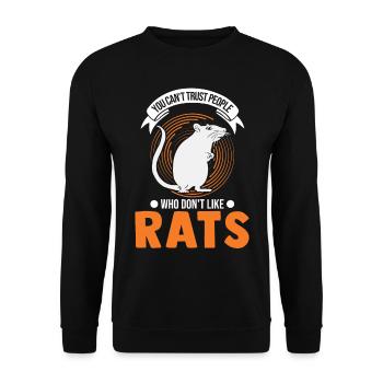 Rat Gift Domestic Rat Rat Owner - Unisex Sweatshirt - black - Front - Alina (178cm) & Michal (187cm)