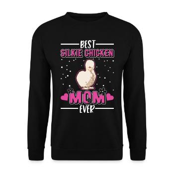 Meilleure maman de poulet Silkie jamais Silk Chicken Mama - Sweat-shirt Unisexe - noir - Devant - Alina (178cm) & Michal (187cm)