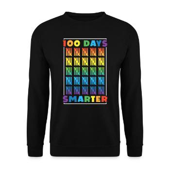 100 Tage Schlauer Lustig Sprüche Süß Team - Unisex Pullover - Schwarz - Vorne - Alina (178cm) & Michal (187cm)