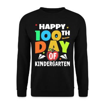 Happy 100 days in kindergarten 100 days - Unisex Sweatshirt - black - Front - Alina (178cm) & Michal (187cm)