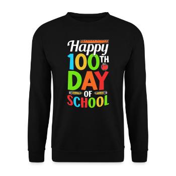 Happy 100 School Day Team Sweet 100 Days - Unisex Sweatshirt - black - Front - Alina (178cm) & Michal (187cm)