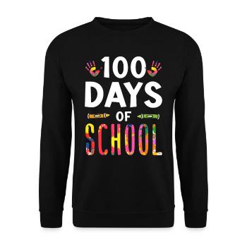 100 jours d’école Sweet Team Dictons amusants - Sweat-shirt Unisexe - noir - Devant - Alina (178cm) & Michal (187cm)