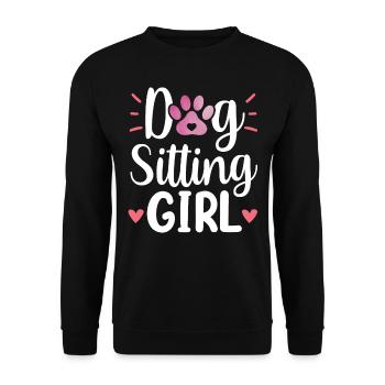Dog Sitter Fille Dog Sitting Dog Sitting - Sweat-shirt Unisexe - noir - Devant - Alina (178cm) & Michal (187cm)