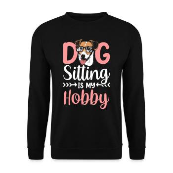 Hundesitting Ist Mein Hobby Sitter Dog Sitting - Unisex Pullover - Schwarz - Vorne - Alina (178cm) & Michal (187cm)