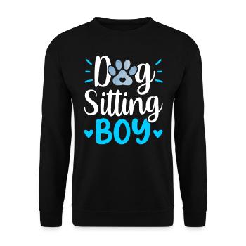 Hundesitter Junge Dog Sitting Hundesitting Hund - Unisex Pullover - Schwarz - Vorne - Alina (178cm) & Michal (187cm)