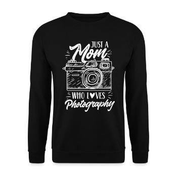 Nur Eine Mutter Die Fotografie Liebt Mama Kamera - Unisex Pullover - Schwarz - Vorne - Alina (178cm) & Michal (187cm)