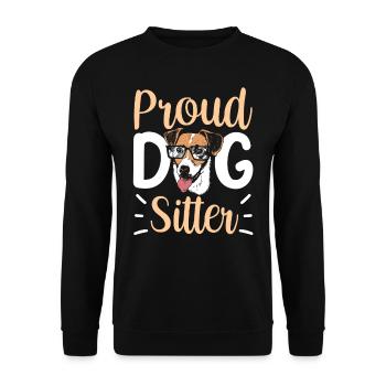 Stolzer Hundesitter Hundesitting Hund Dog Sitting - Unisex Pullover - Schwarz - Vorne - Alina (178cm) & Michal (187cm)