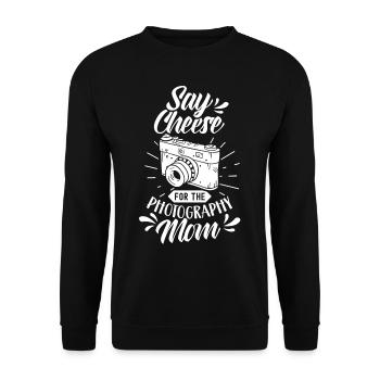 Say Cheese for Photographer Mama Photography - Unisex Sweatshirt - black - Front - Alina (178cm) & Michal (187cm)