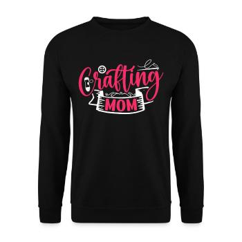 Crafts Mama Hobbyist Craft Mother - Unisex Sweatshirt - black - Front - Alina (178cm) & Michal (187cm)