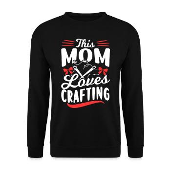 This mom loves to craft mom crafts - Unisex Sweatshirt - black - Front - Alina (178cm) & Michal (187cm)