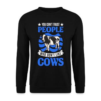 Cow Gift Farmer Cattle Breeder Vaches - Sweat-shirt Unisexe - noir - Devant - Alina (178cm) & Michal (187cm)