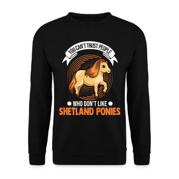 Shetland Pony Gift Shetty - Unisex Sweatshirt - black - Front - Alina (178cm) & Michal (187cm)